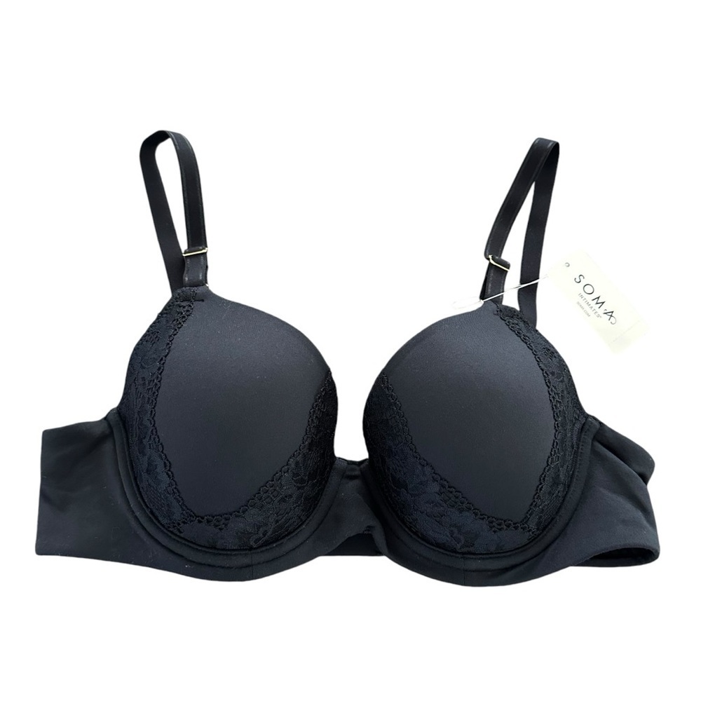 NWT Soma size 34B Black Lace Embraceable Perfect Coverage Bra New